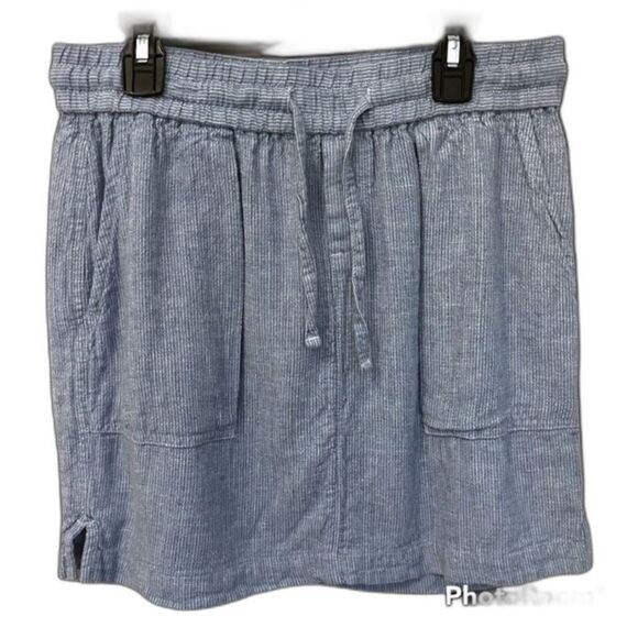 Old Navy Blue Striped Linen Mini Skirt Size X-Small - Picture 1 of 7